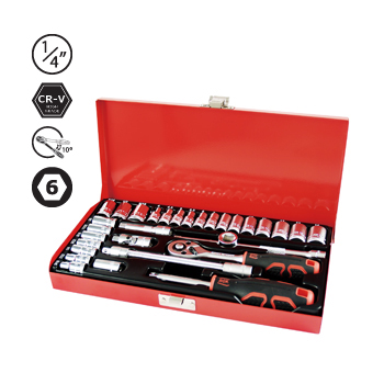 Hộp đầu khẩu và cần vặn AOK 31 chi tiết 1/4