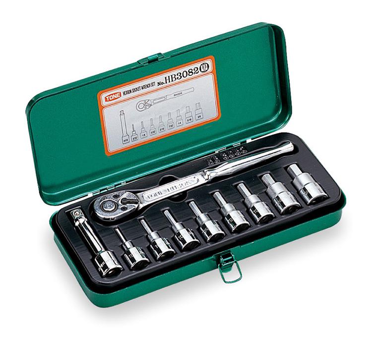 Bộ đầu khẩu lục giác TONE 10 chi tiết HB3082